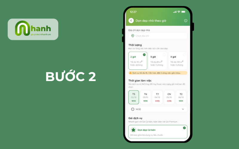 Quy trình đặt dịch vụ giúp việc nhà theo giờ quận 11 tại Giúp Việc Nhanh