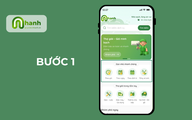 Quy trình đặt dịch vụ giúp việc nhà theo giờ quận 11 tại Giúp Việc Nhanh