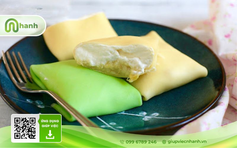 bánh crepe sầu riêng