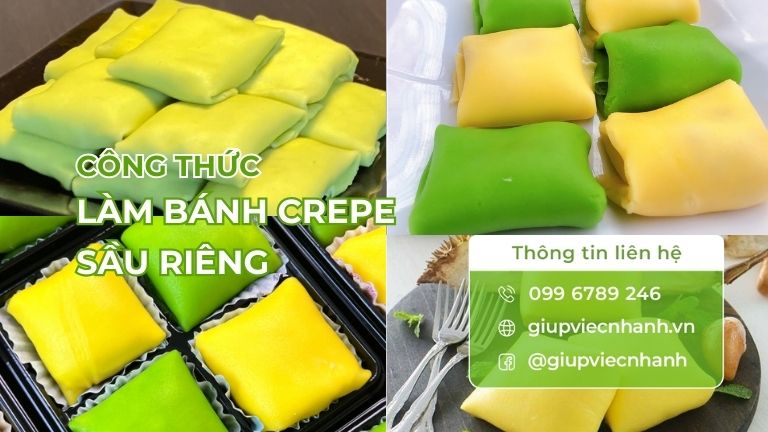 cách làm bánh crepe sầu riêng tại nhà
