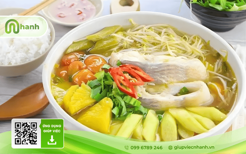 Các món canh ngon: Bát canh chua cá diêu hồng đầy đủ bạc hà cà chua thơm ngon chuẩn vị miền Tây