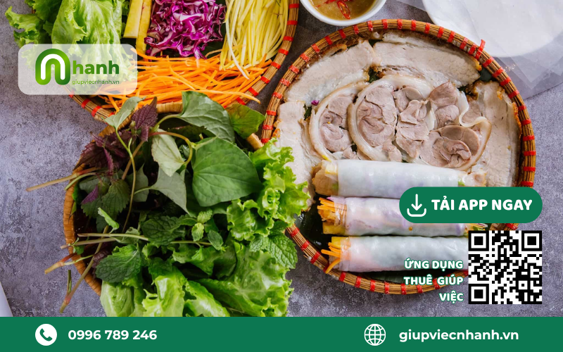 bánh tráng cuốn thịt heo