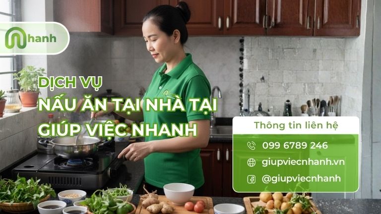 nhân viên giúp việc nhanh nấu ăn
