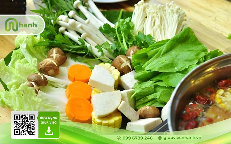 rau ăn kèm lẩu dê